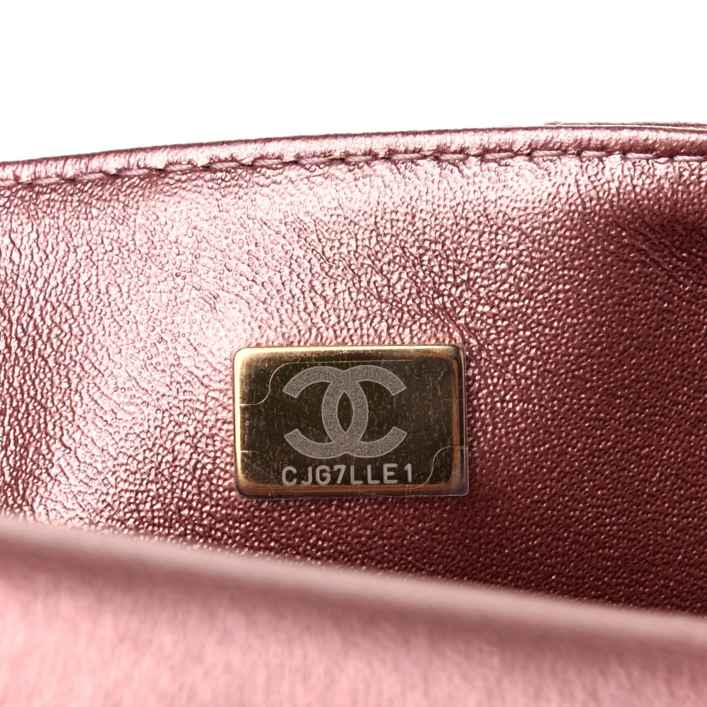 Metallic Grained Calfskin Quilted 2.55 Reissue Mini Flap Copper Pink