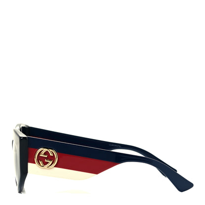 Gucci Acetate Oversized Rectangle Frame Web Sunglasses GG 0275/S Black 3 of 8