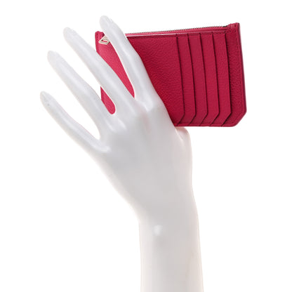 Saint Laurent Grained Calfskin 5 Fragments Zip Pouch Card Holder Bubblegum 2 of 8
