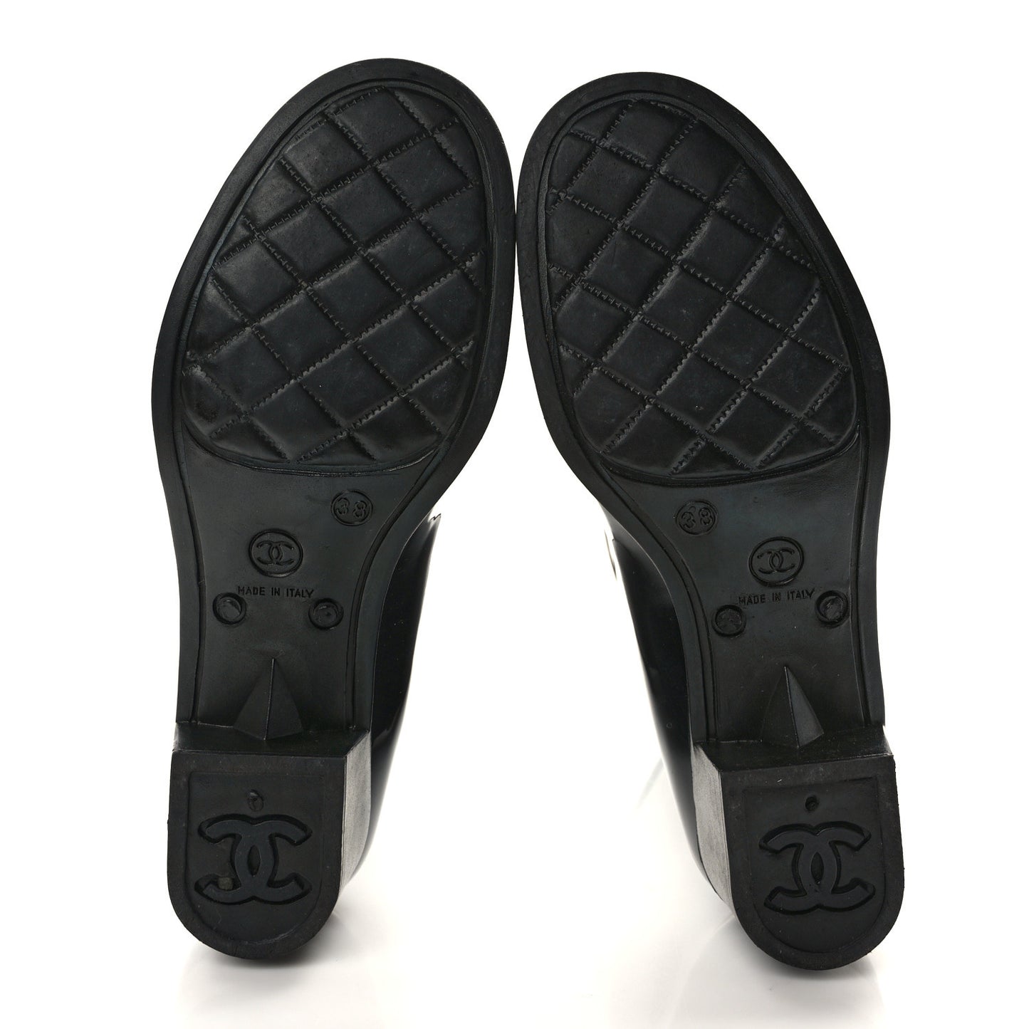 Rubber Camellia Rain Boots 38 Black