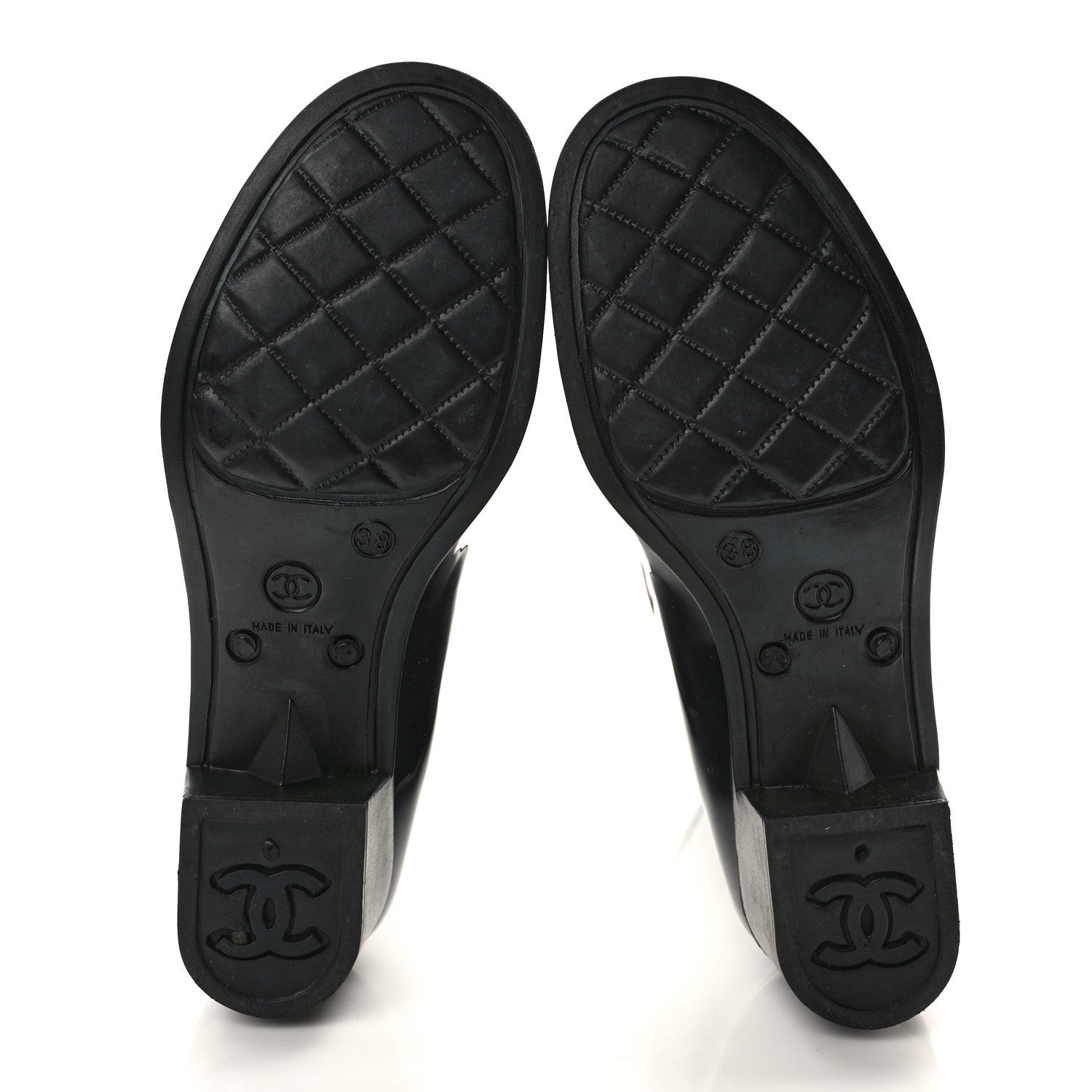Chanel Rubber Camellia Rain Boots 38 Black 5 of 8