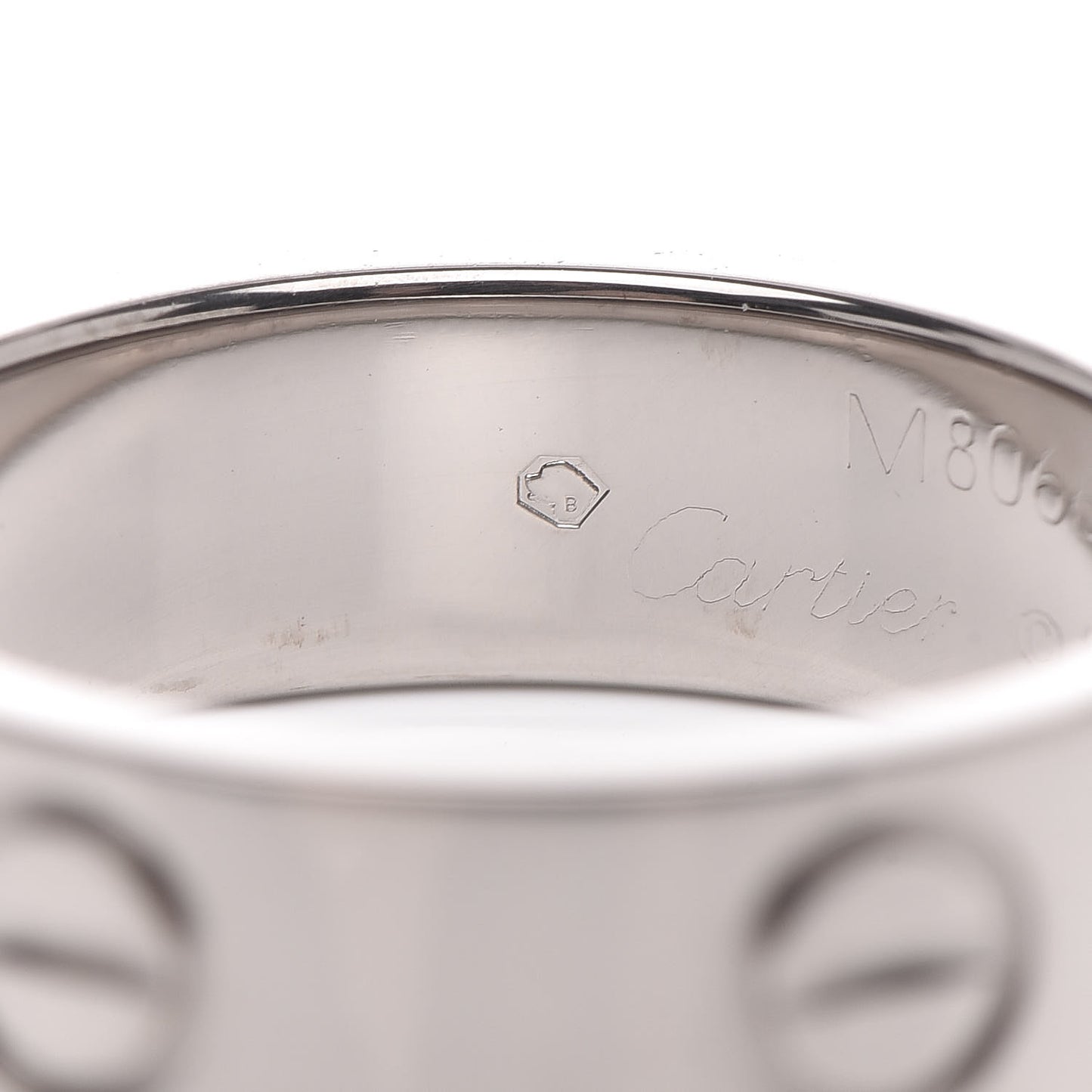 18K White Gold 5.5mm LOVE Ring 51 5.75