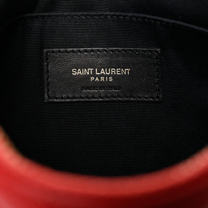 Saint Laurent Calfskin Matelasse Chevron Monogram A5 Wristlet Bandana Red 5 of 8