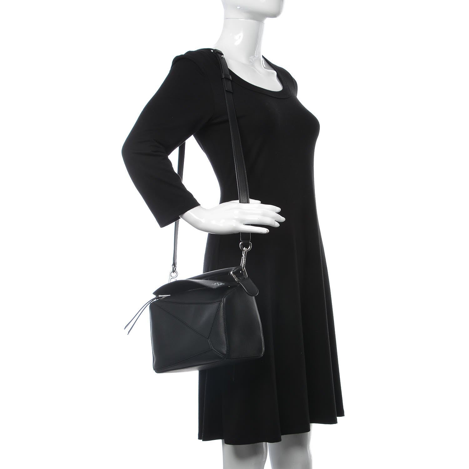Loewe Calfskin Small Puzzle Bag Black 2 of 7