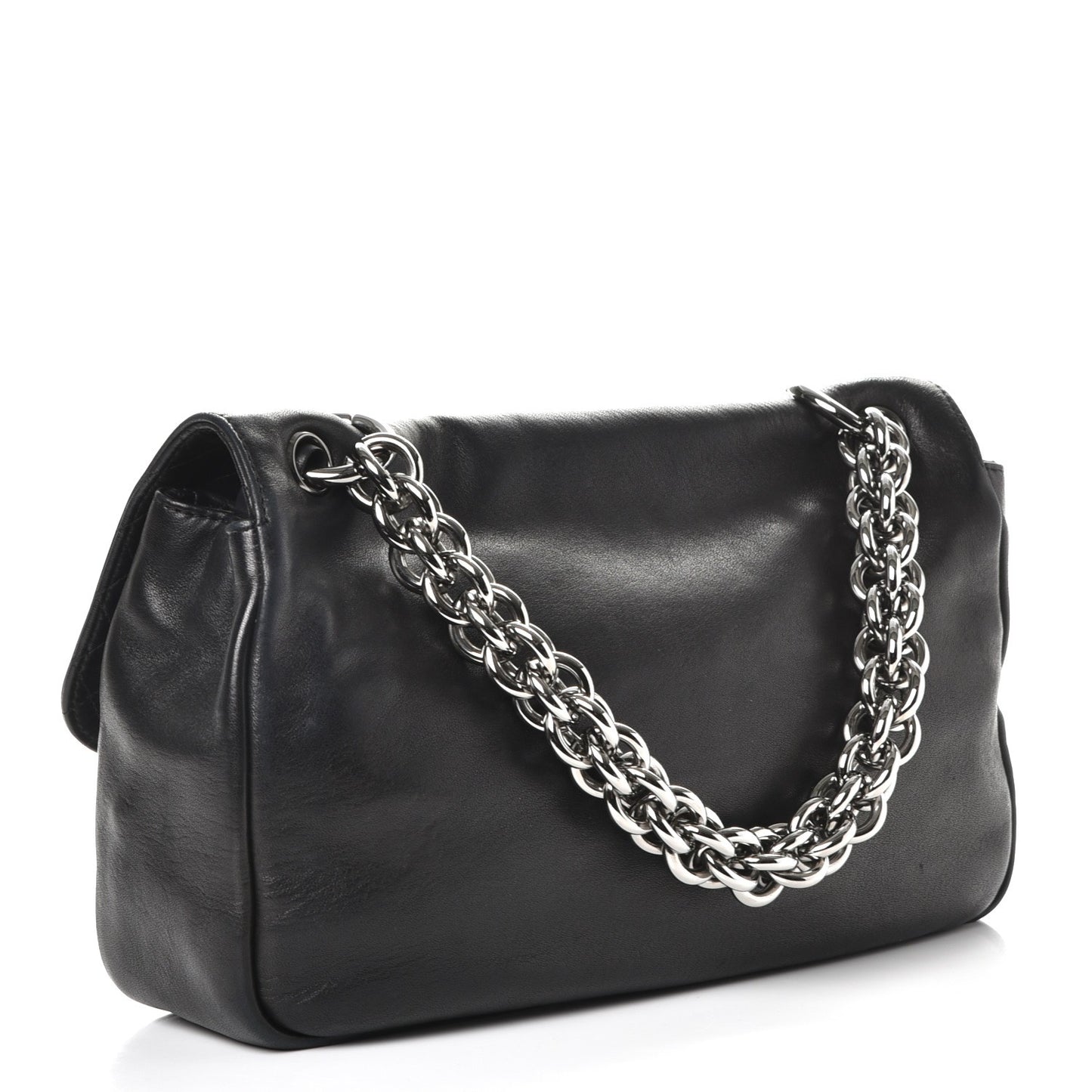 Lambskin Medium Soft and Chain Flap Black