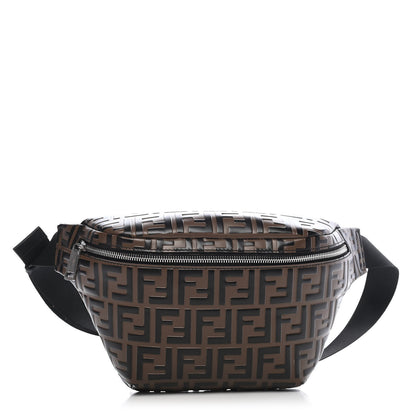 Fendi Vitello Century Bi-Color FF 1974 Embossed Belt Bag Maya Black 1 of 10