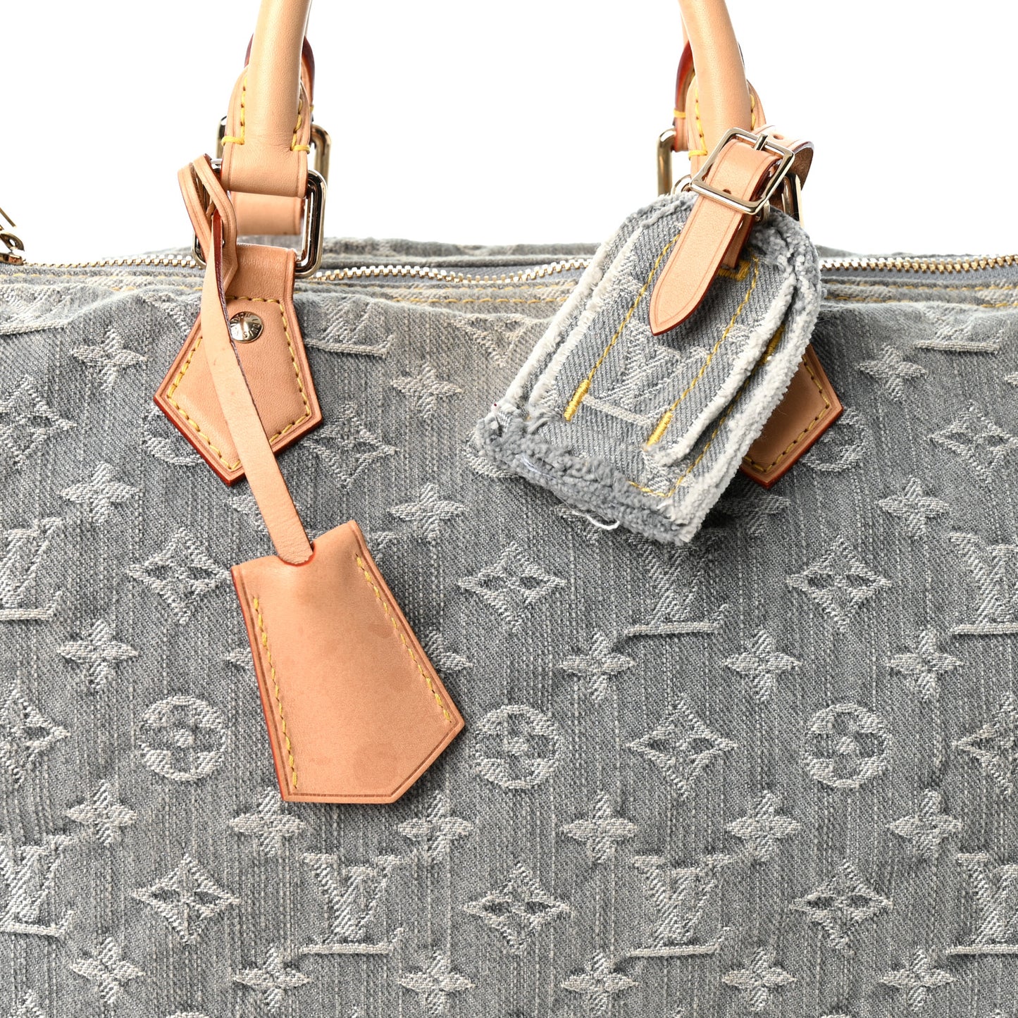 Monogram Denim Speedy Soft 30 Washed Gray