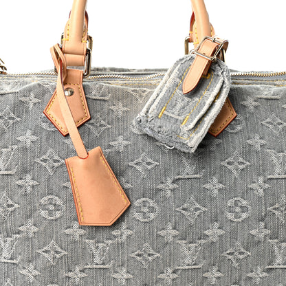 Louis Vuitton Monogram Denim Speedy Soft 30 Washed Gray 7 of 10