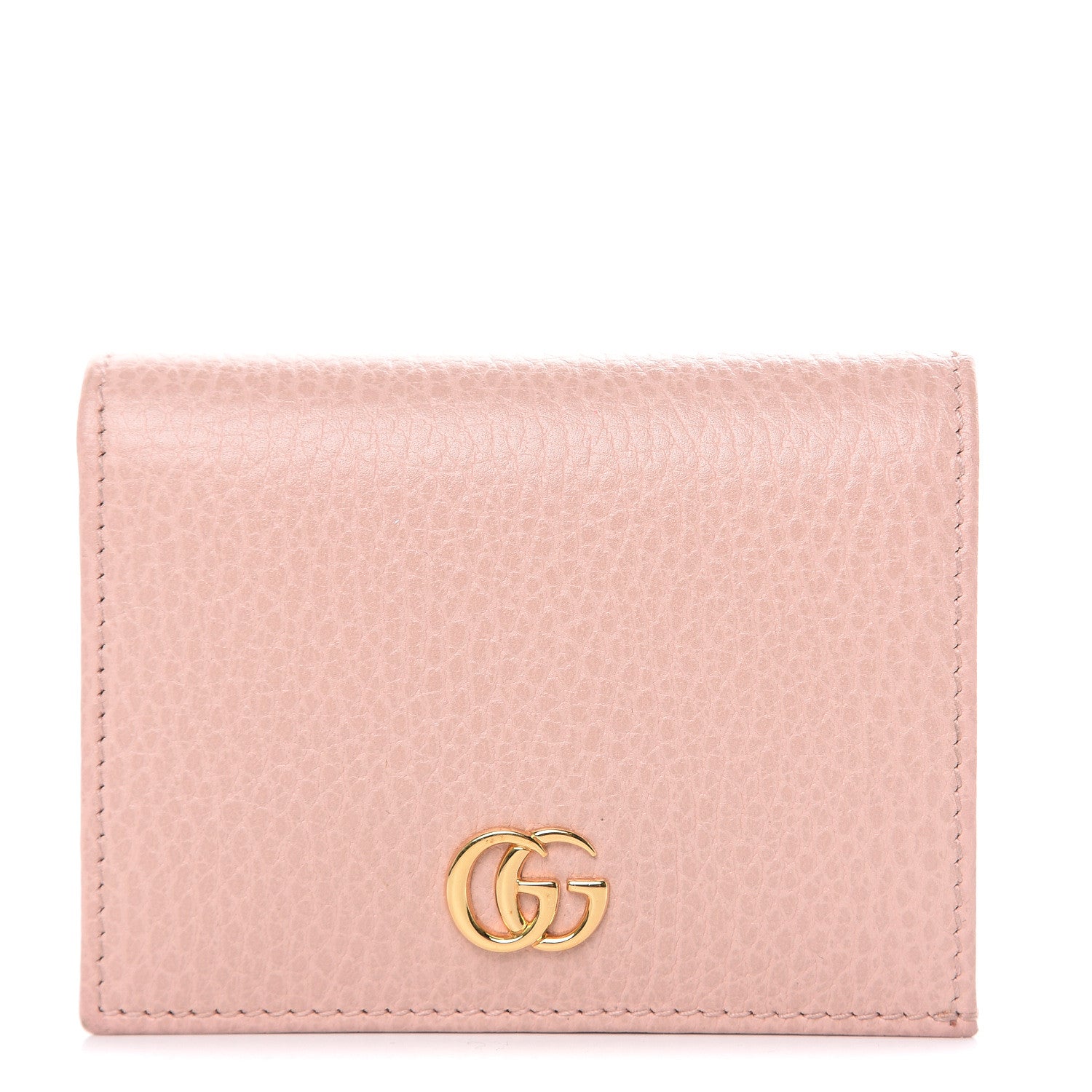 Gucci Dollar Calfskin GG Marmont Card Case Perfect Pink 1 of 8
