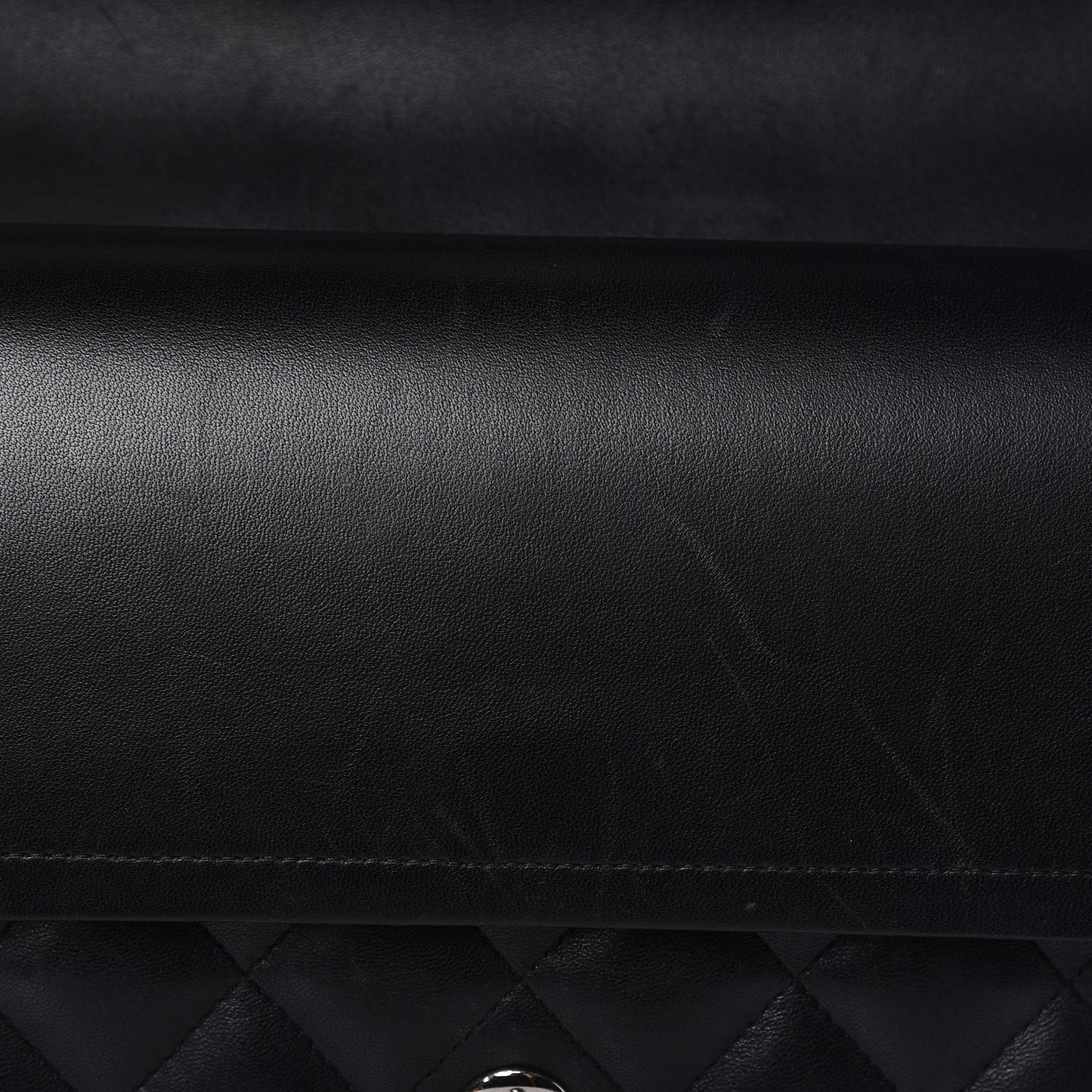 Lambskin Quilted Jumbo Double Flap Black