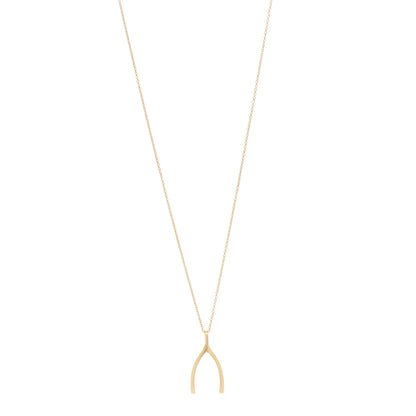 Jennifer Meyer 18K Yellow Gold Wishbone Pendant Necklace 1 of 7