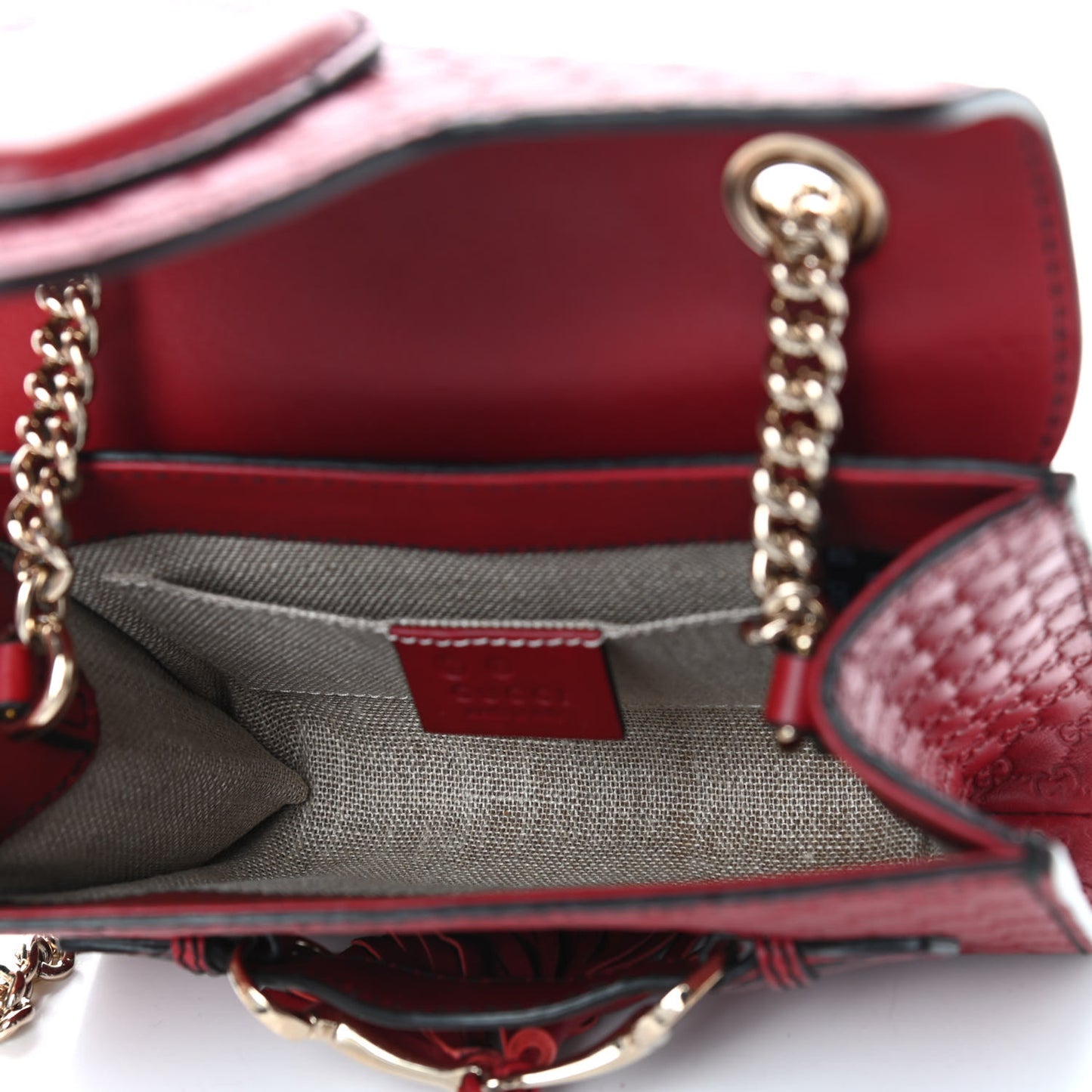 Soft Microguccissima Mini Emily Chain Shoulder Bag Rosso