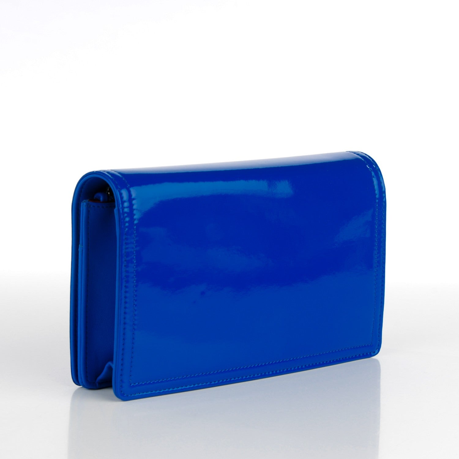 Chanel Vinyl Lipstick Wallet On Chain WOC Blue 3 of 9