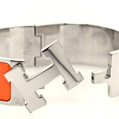 Hermes Enamel Wide Clic Clac H Bracelet GM Orange 4 of 5