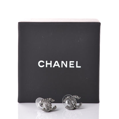 Chanel Ruthenium Crystal CC Earrings 5 of 5