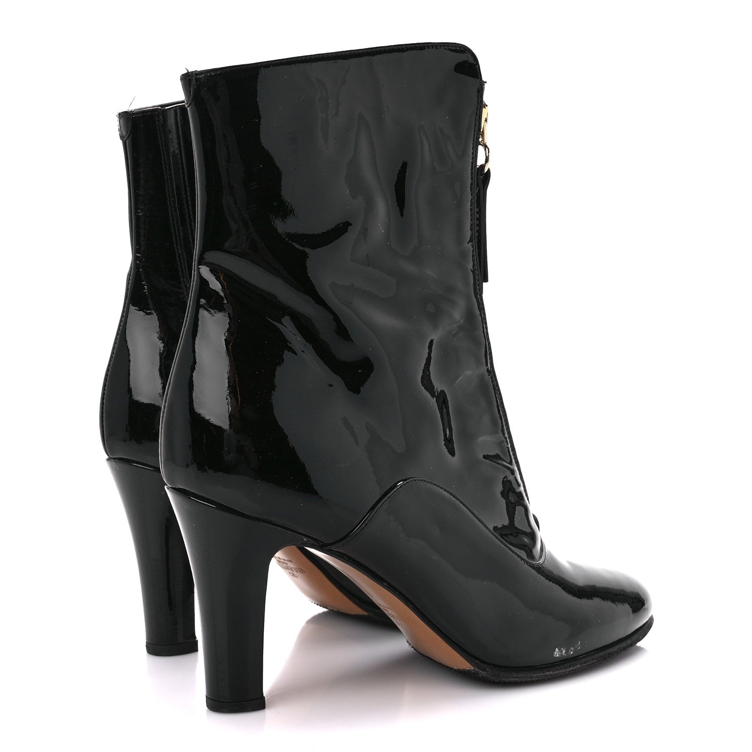 Valentino Garavani Patent Zip Booties 39 Black 4 of 9