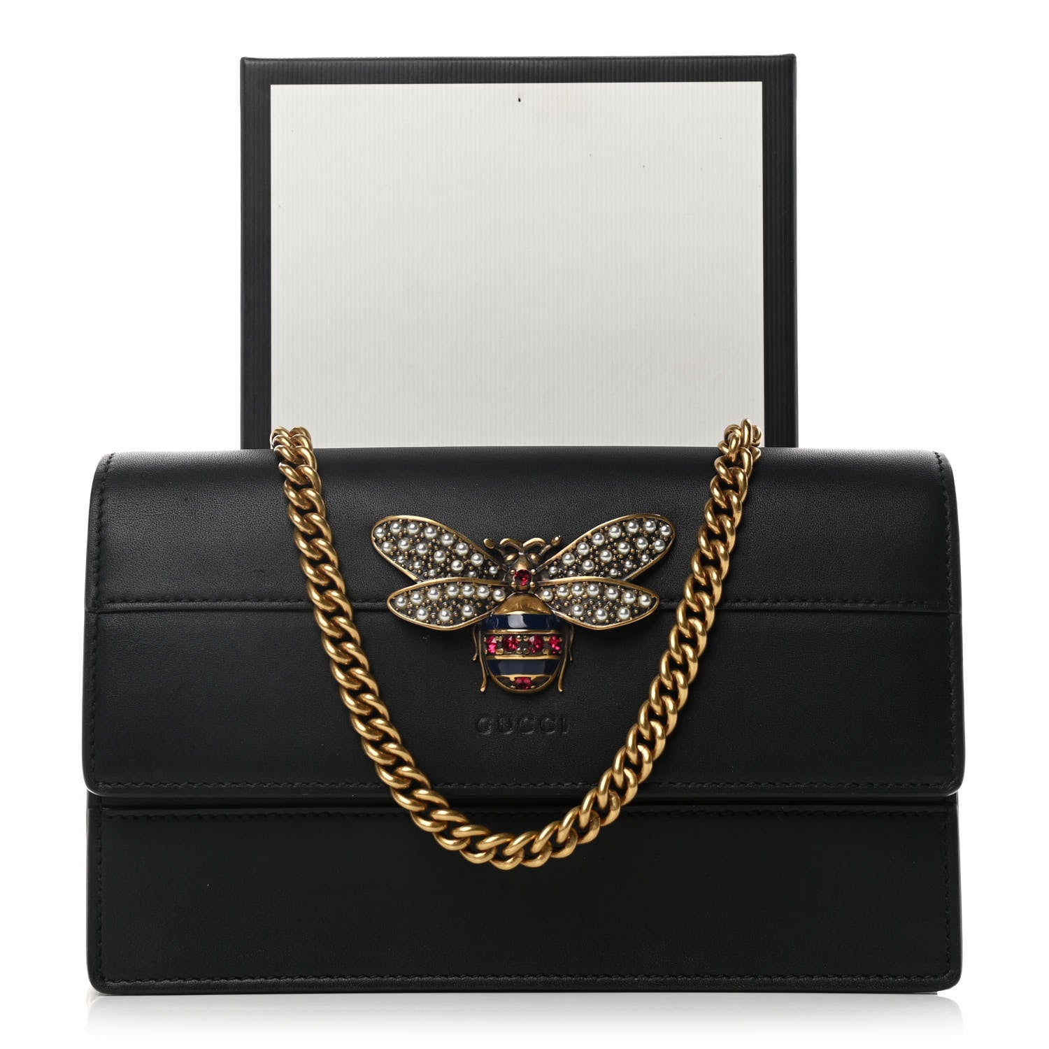 Gucci Calfskin Queen Margaret Chain Wallet Black 11 of 11
