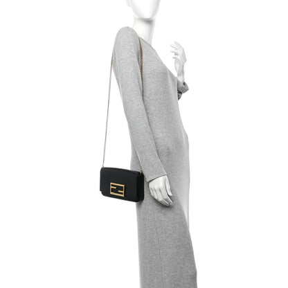 Fendi Vitello Palmellato Wallet on Chain with Pouches Black 2 of 12