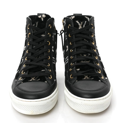 Louis Vuitton Velvet Monogram Stellar Sneakers 38.5 Black White 2 of 7