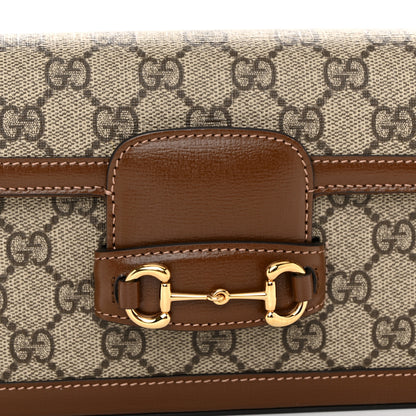 Gucci GG Supreme Monogram Azalea Calfskin Horsebit 1955 Mini Bag Beige Ebony Brown Sugar 9 of 12