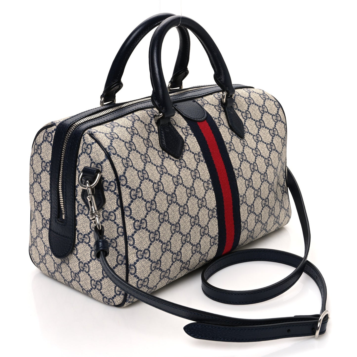 GG Supreme Monogram Web Ophidia Boston Beige Blue