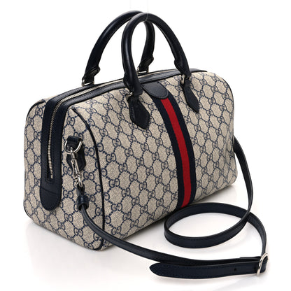 Gucci GG Supreme Monogram Web Ophidia Boston Beige Blue 3 of 10