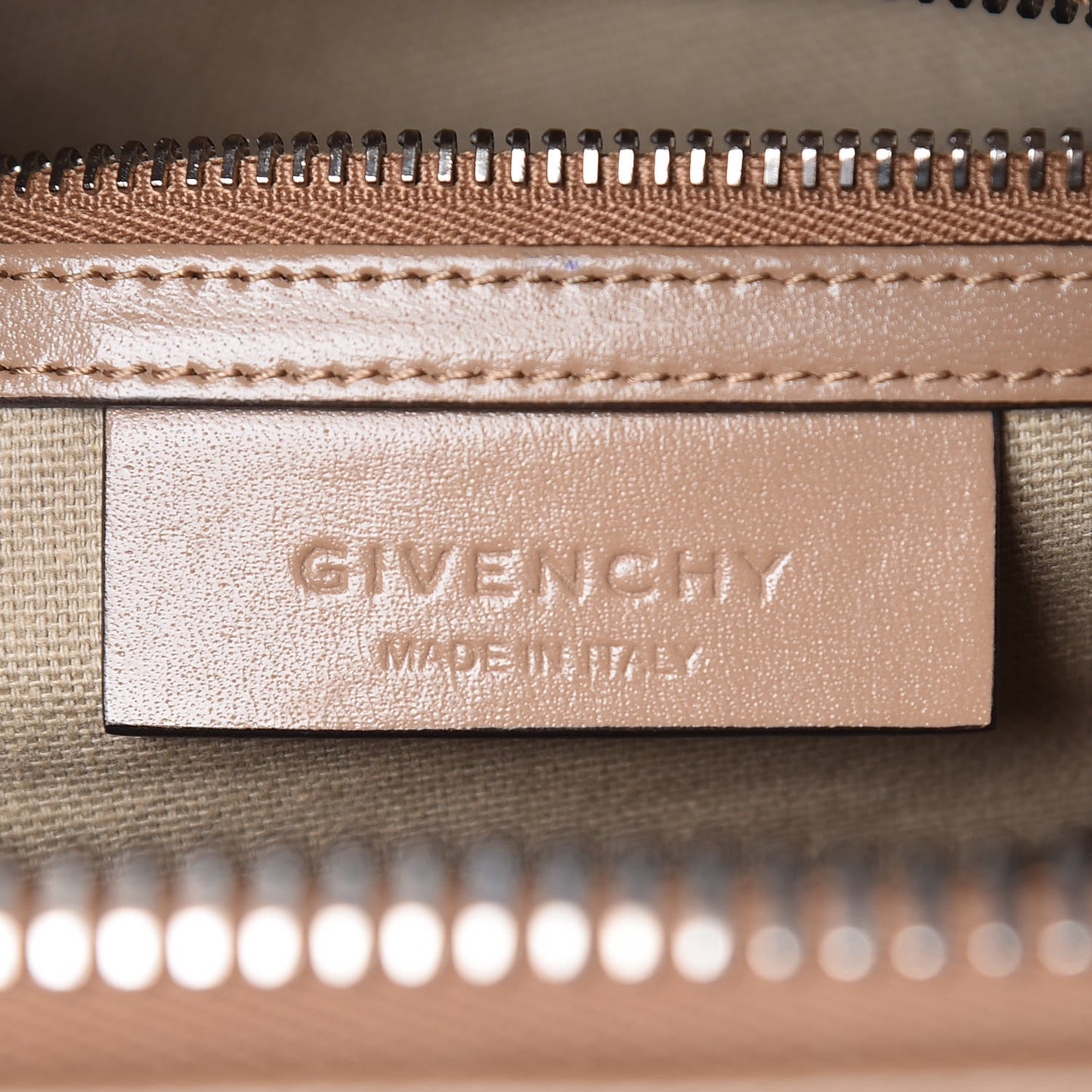 Shiny Lord Calfskin Small Antigona Dark Beige