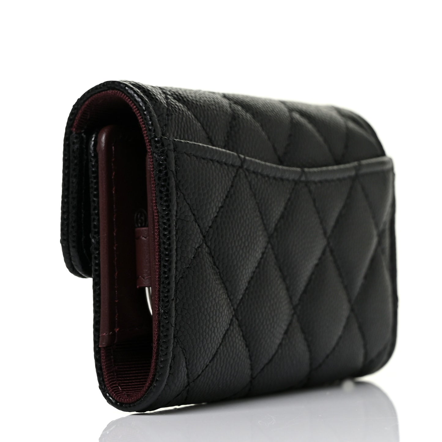 Caviar Quilted Classic 4 Key Holder Wallet Black