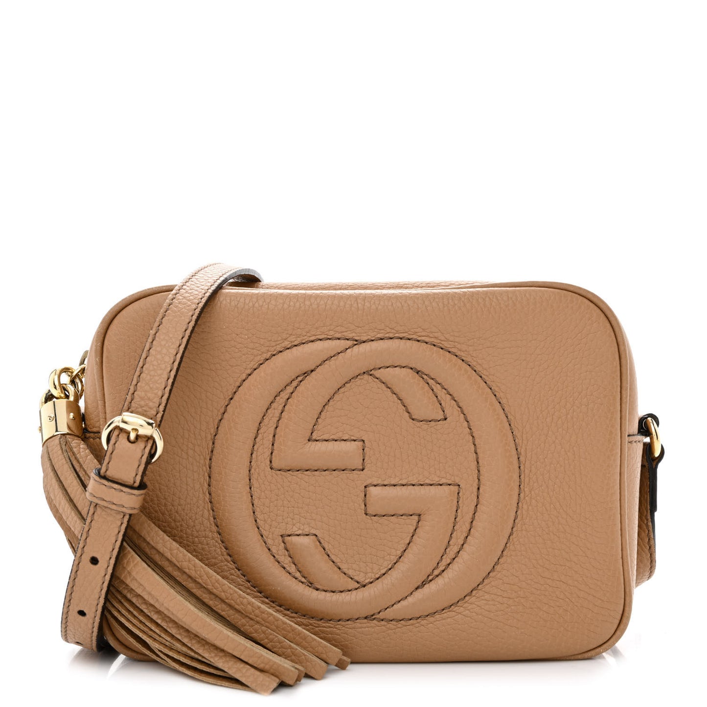 Pebbled Calfskin Small Soho Disco Bag Camelia