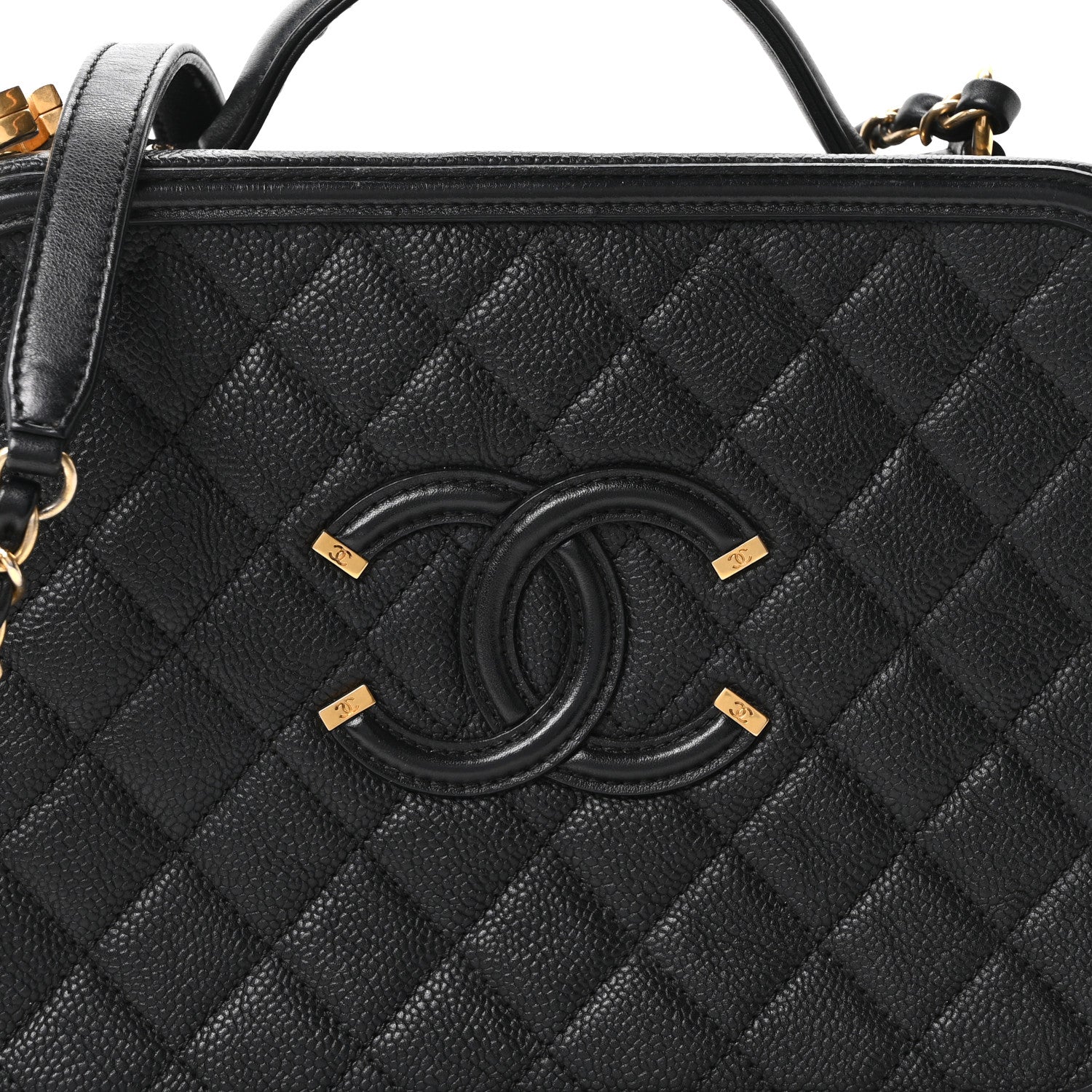 Chanel Caviar Quilted Large CC Filigree Vanity Case Black 8 of 10
