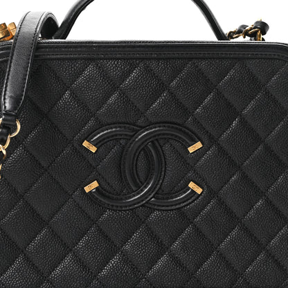 Chanel Caviar Quilted Large CC Filigree Vanity Case Black 8 of 10