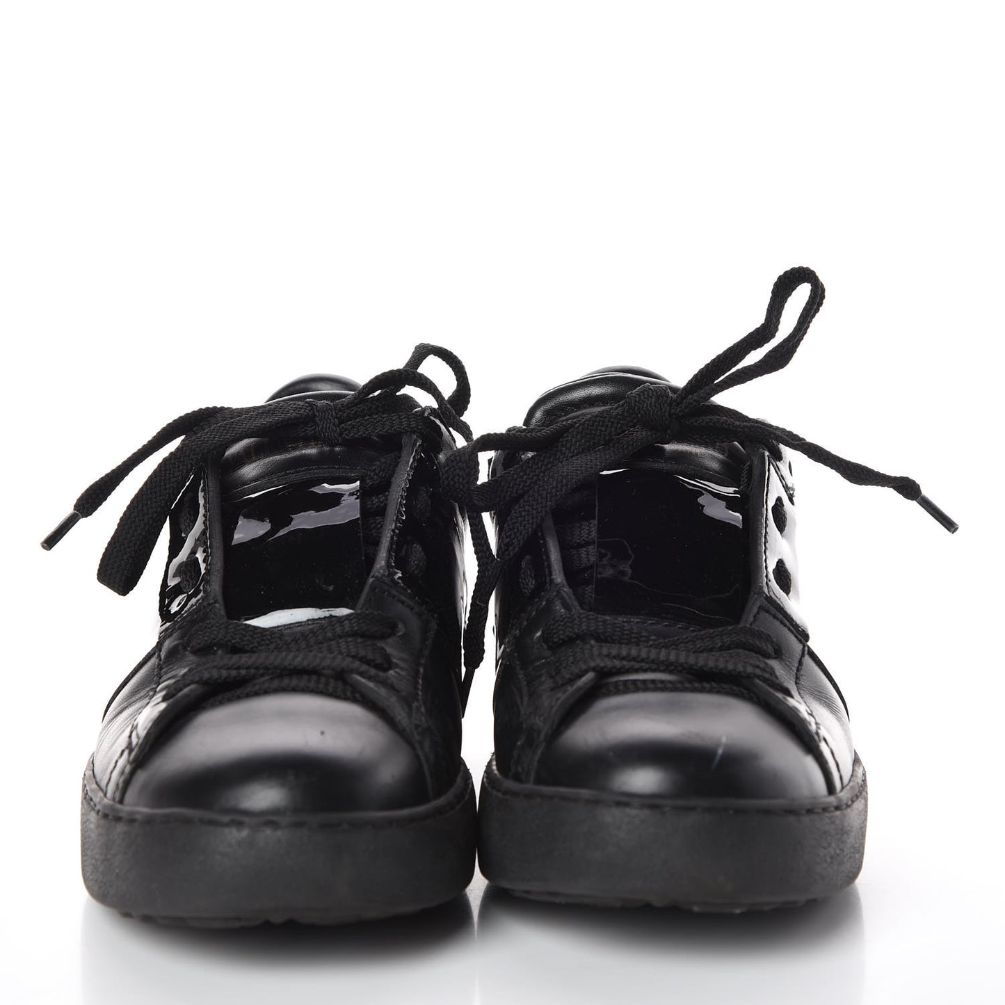 Calfskin Womens Rockstud Open Sneakers 35.5 Black