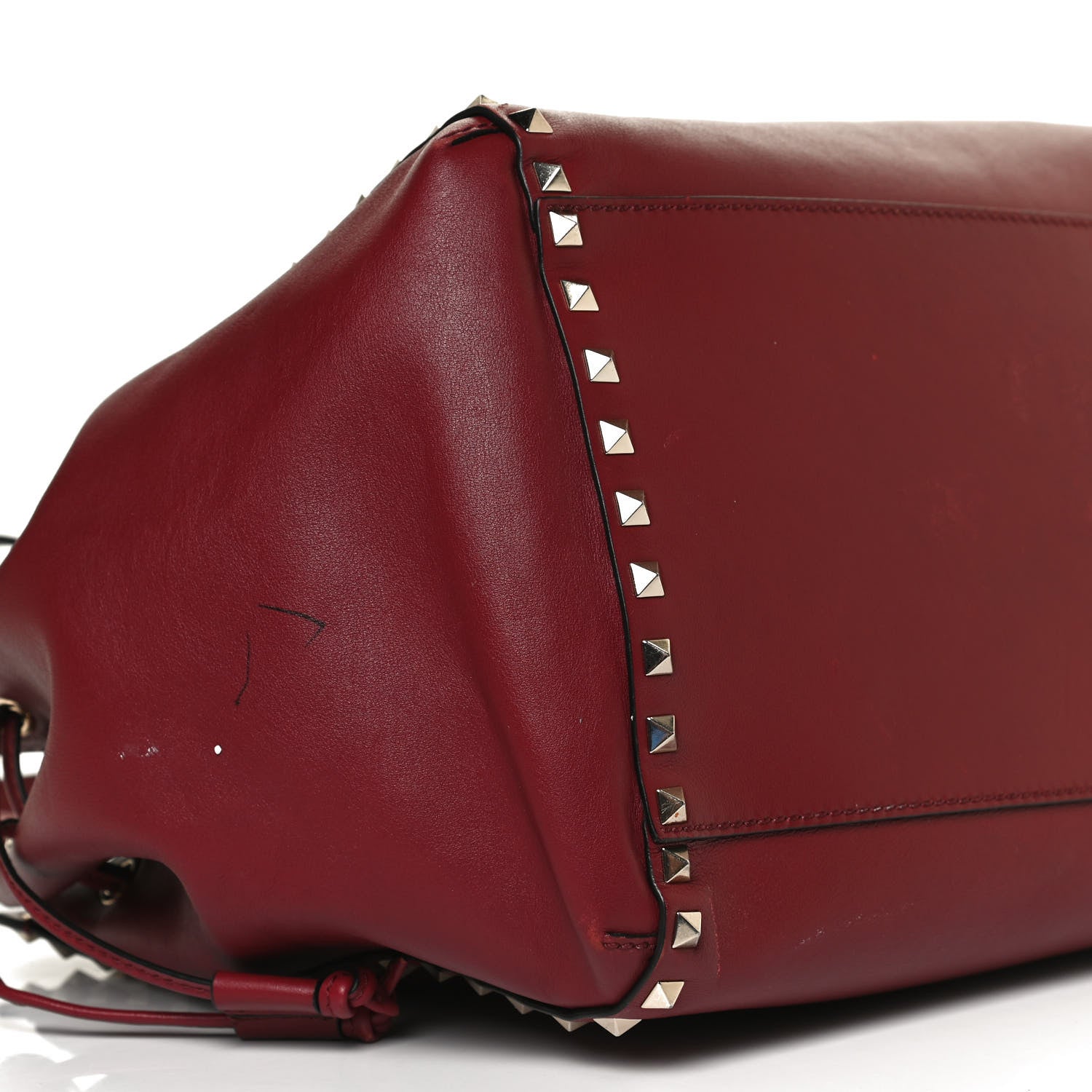 Valentino Garavani Vitello Rockstud Double Handle Cinch Tote Red 8 of 14