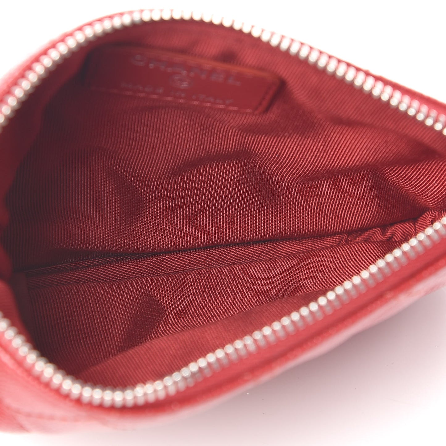 Caviar Quilted Small Cosmetic Case Red