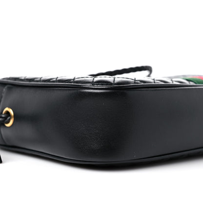 Gucci Calfskin Web Trapuntata Small GG Shoulder Bag Black 8 of 9