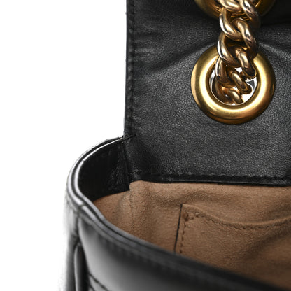 Gucci Calfskin Matelasse Mini GG Marmont Shoulder Bag Black 14 of 15