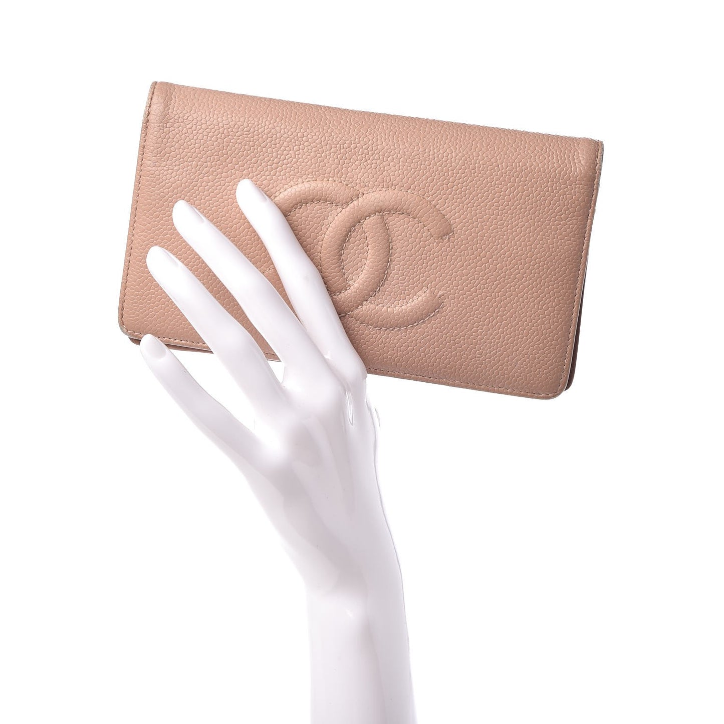 Caviar Timeless CC Yen Wallet Beige