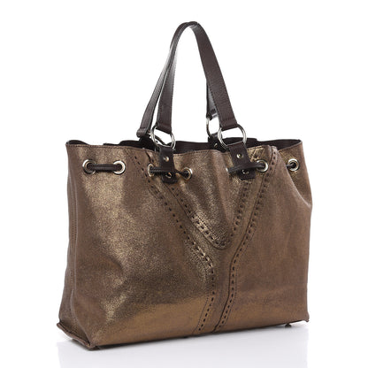 Saint Laurent Calfskin Reversible Double Sac Y Tote Gold Brown 5 of 18