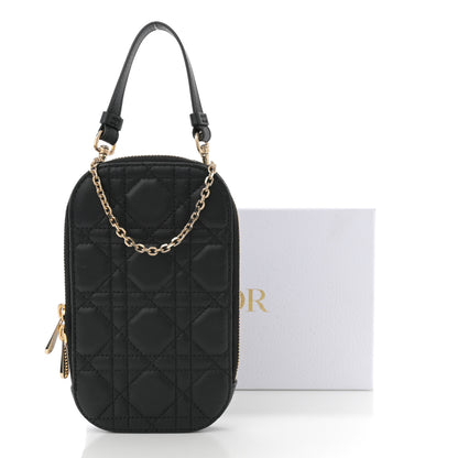 Christian Dior Lambskin Cannage Lady Dior Phone Holder Black 13 of 13