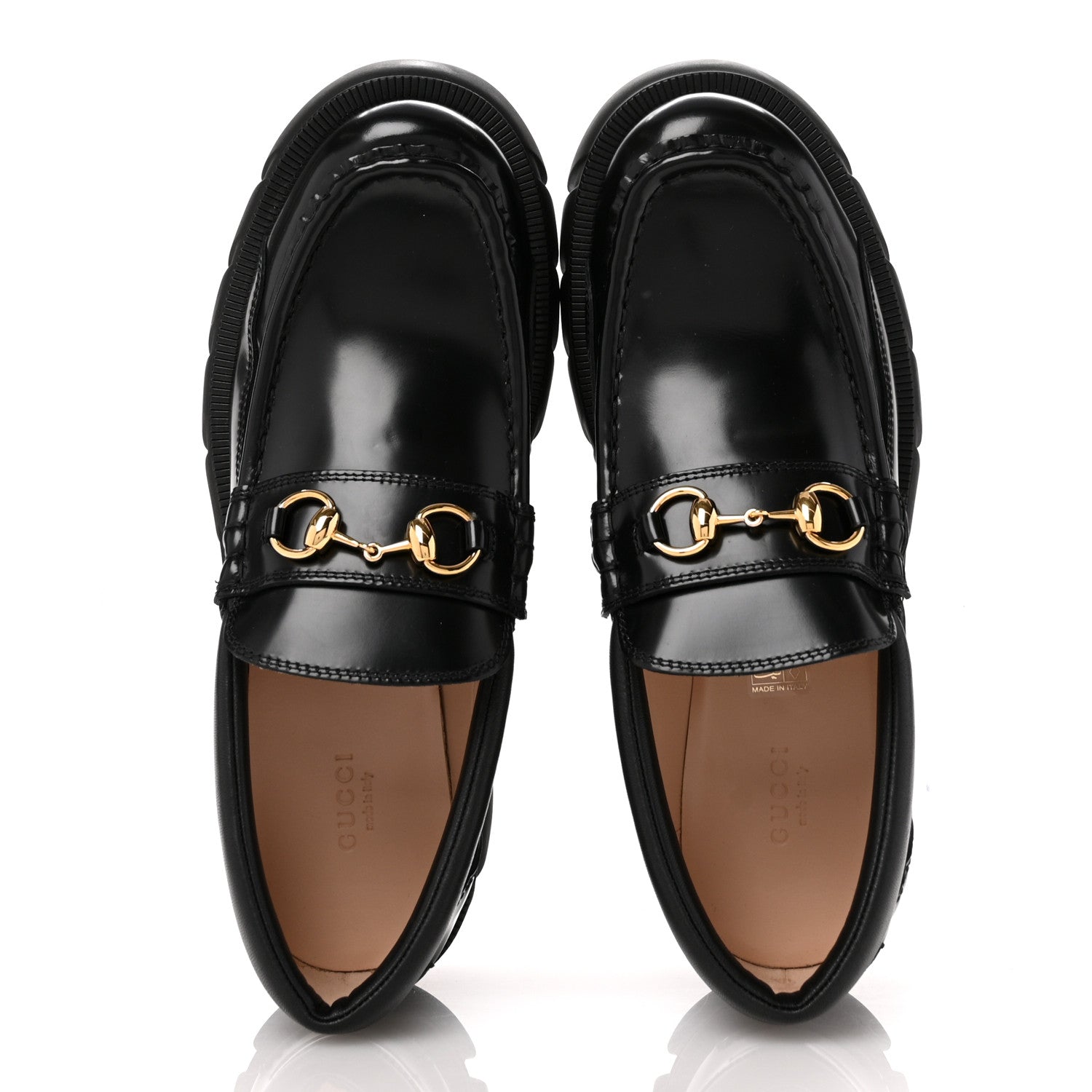 Gucci Magnum Calfskin Nappa Samoa Womens Horsebit Platform Chunky Lug Sole 40mm Loafers 41 Black 2 of 8