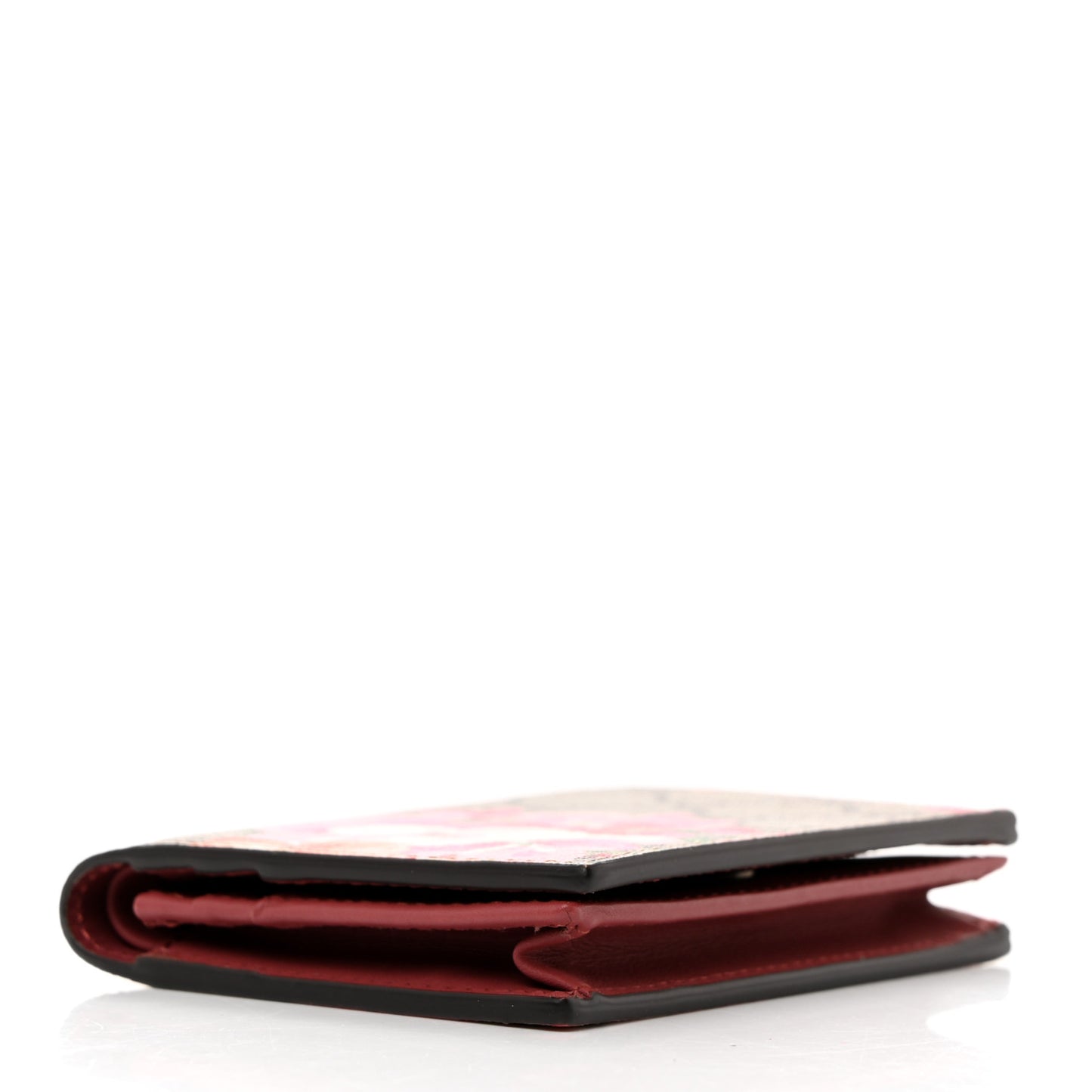 GG Supreme Monogram Blooms Card Case Beige Multicolor Dry Rose