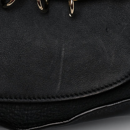 Chloe Calfskin Small Hudson Fringe Shoulder Bag Black 9 of 10
