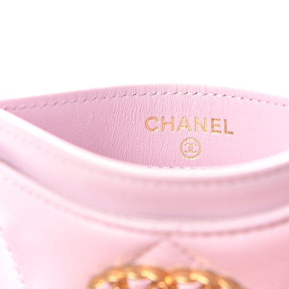 Chanel Lambskin Quilted Chanel 19 Card Holder Light Pink 6 of 9