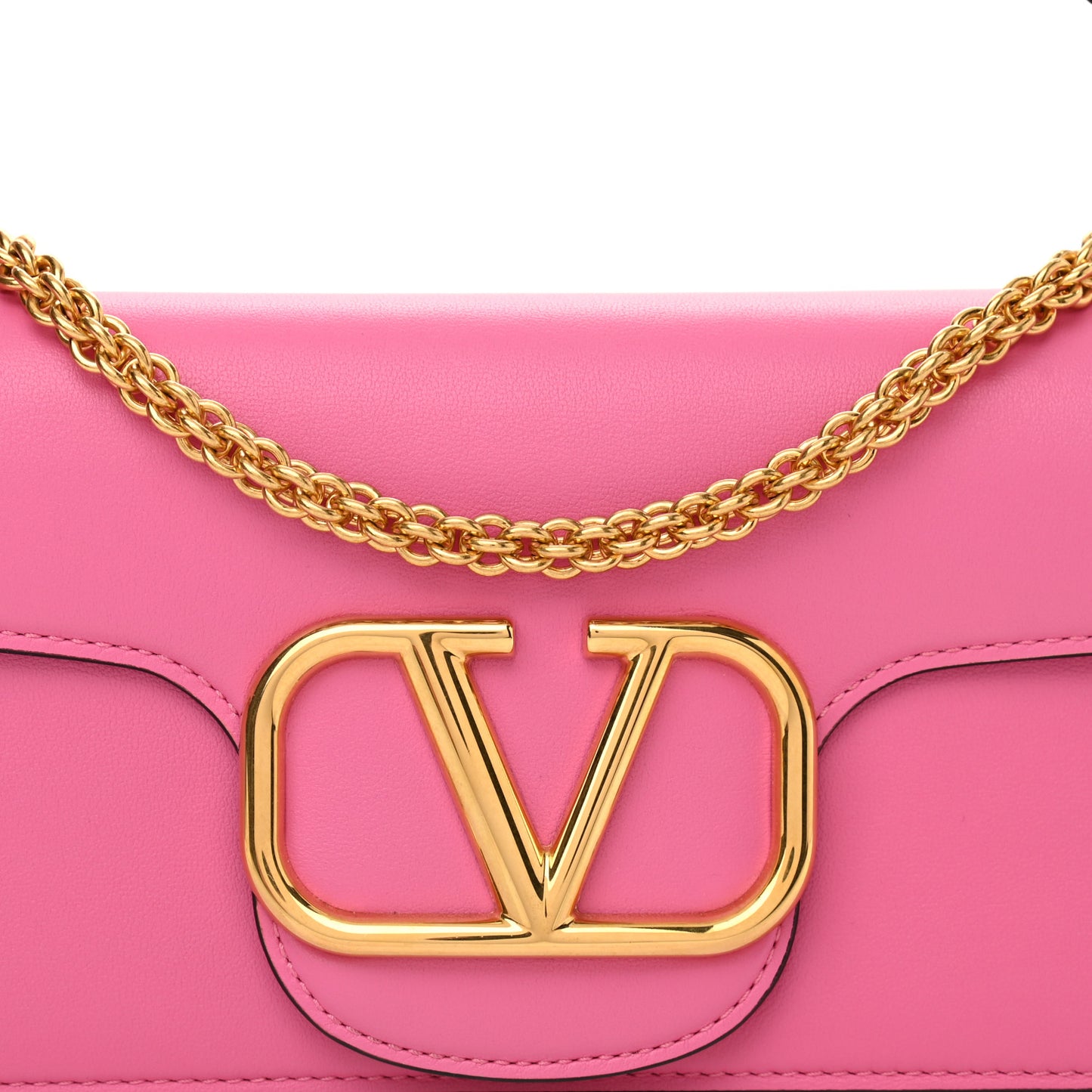 Calfskin Vlogo Loco Shoulder Bag Feminine Pink