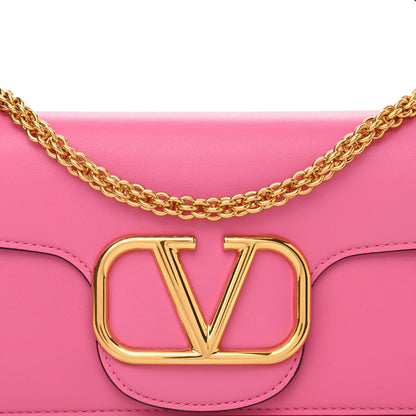 Valentino Garavani Calfskin Vlogo Loco Shoulder Bag Feminine Pink 7 of 9
