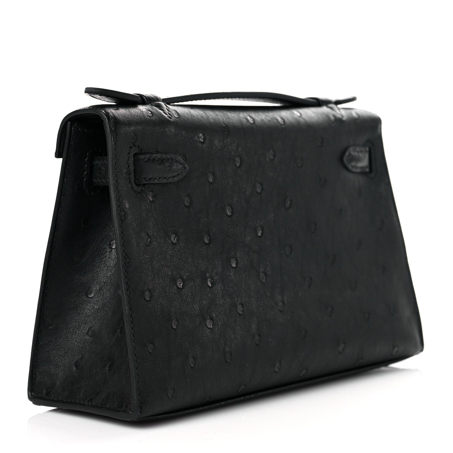 Hermes Ostrich Kelly Pochette Black 3 of 11