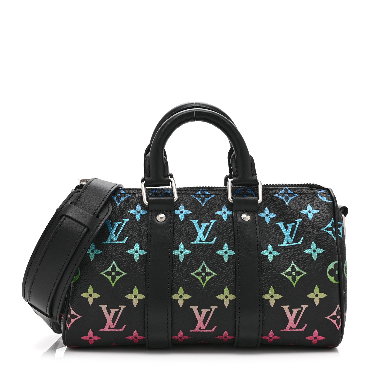 Louis Vuitton Monogram Iridescent Keepall Bandouliere 25 Black 1 of 9
