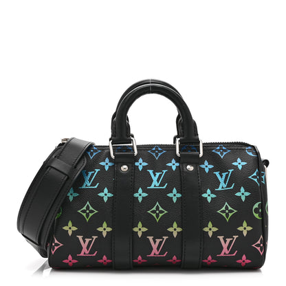 Louis Vuitton Monogram Iridescent Keepall Bandouliere 25 Black 1 of 9
