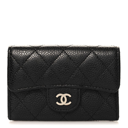 Chanel Caviar Quilted Flap Card Holder Wallet Black 1 of 8