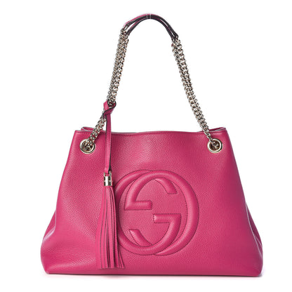 Gucci Cellarius Calfskin Medium Soho Chain Shoulder Bag Bright Bouganville 1 of 13